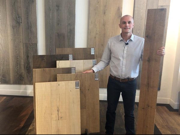 Natural distressed reclaimed wood look in engineered hardwood